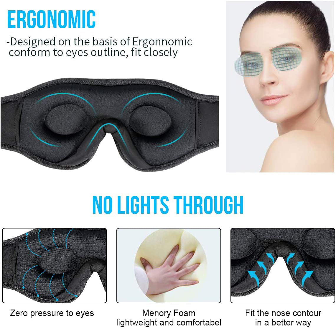 Padded Sleep Headphones Headband – 3-in-1 Design