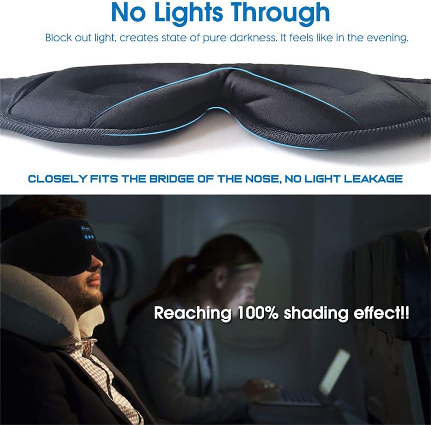 Padded Sleep Headphones Headband – 3-in-1 Design