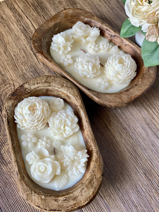 Handcrafted Botanical Dough Bowl Candle – Choose Your Style