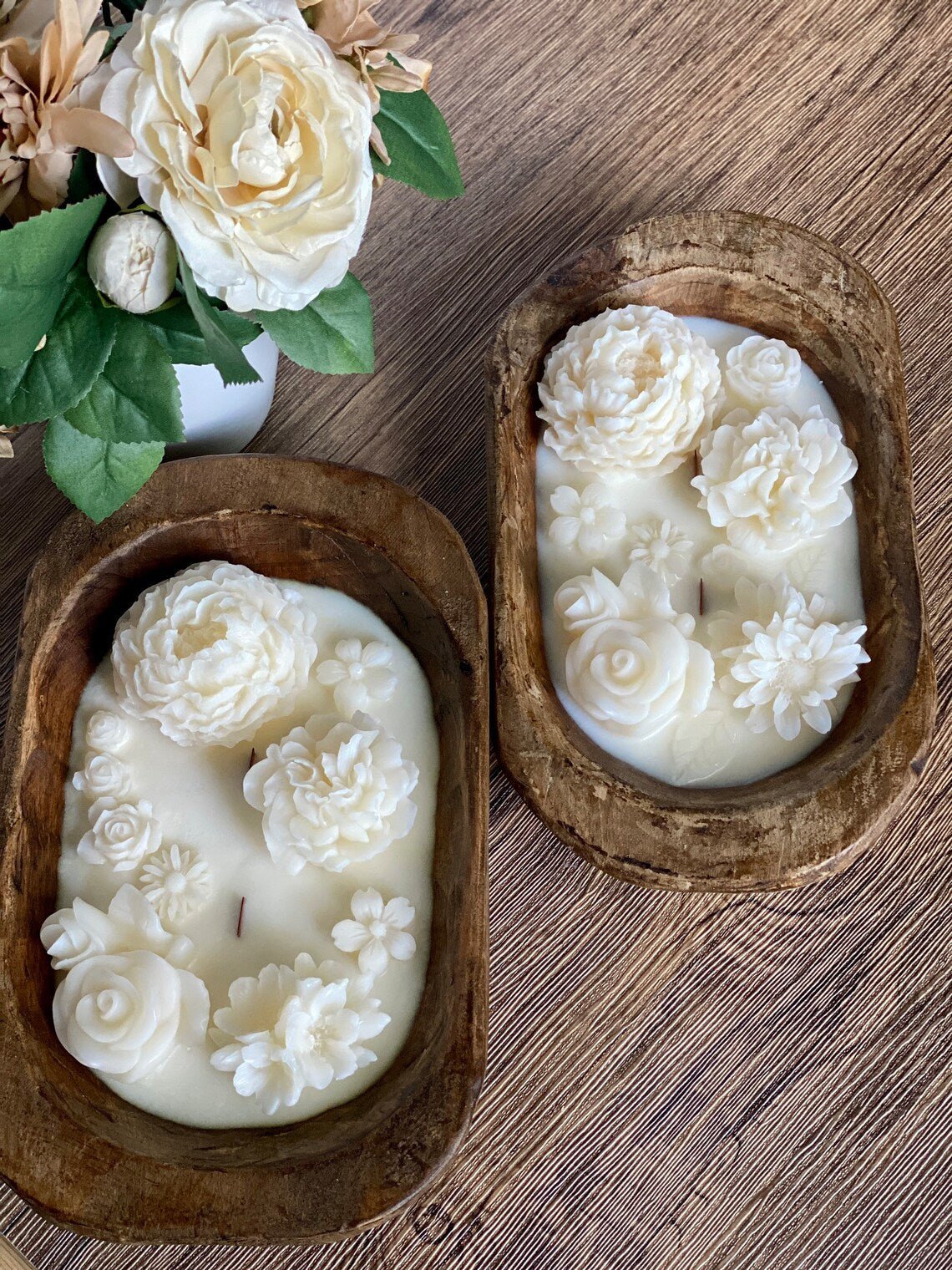 Handcrafted Botanical Dough Bowl Candle – Choose Your Style