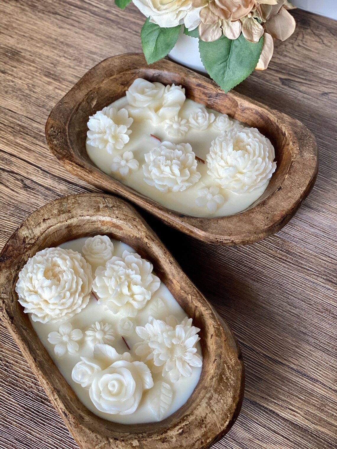 Handcrafted Botanical Dough Bowl Candle – Choose Your Style