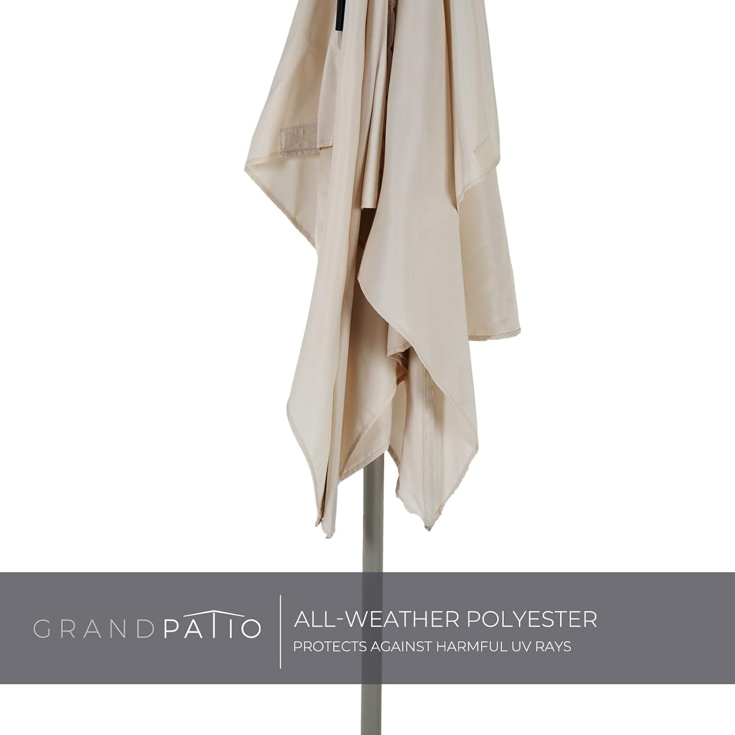 Balcony Umbrella 6x4 Ft Beige Canopy Shade 360 Rotation