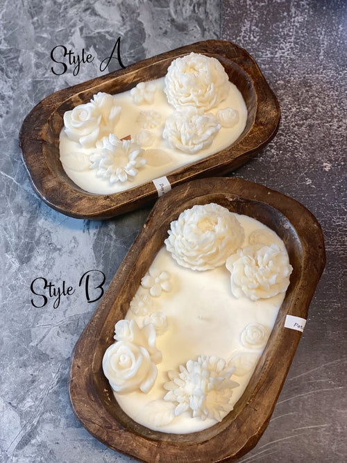 Handcrafted Botanical Dough Bowl Candle – Choose Your Style